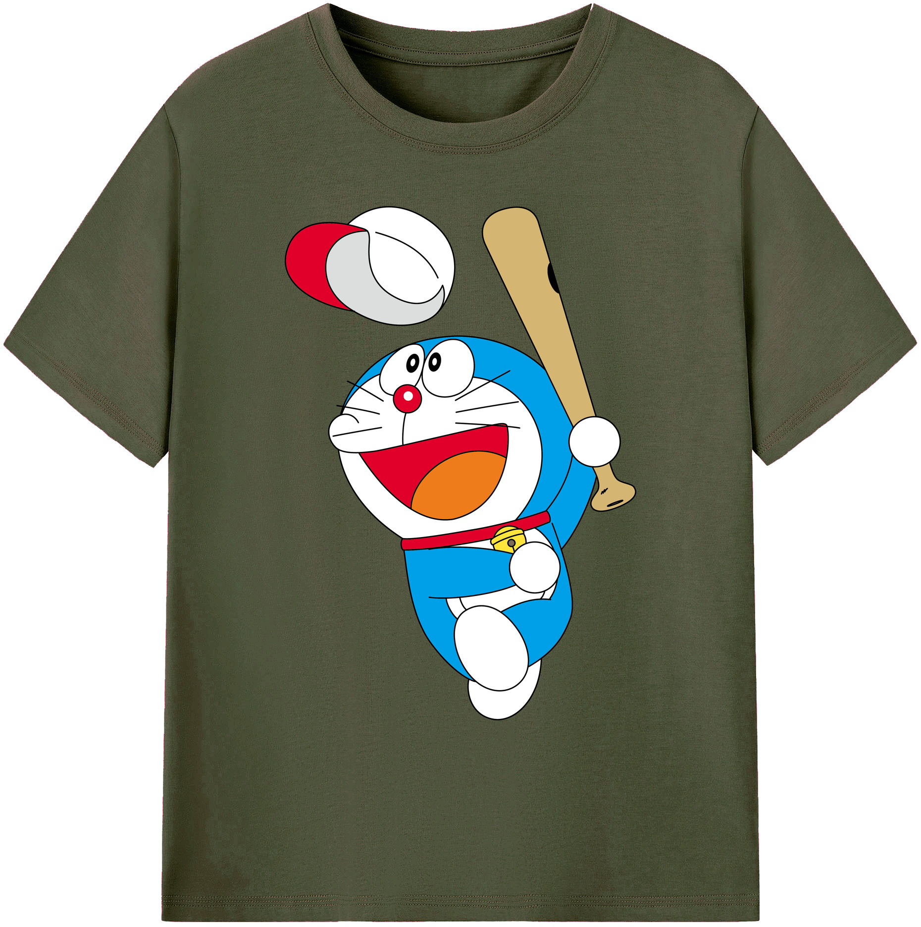 （画像用） ドラえもん Doraemon 綿100％ メンズ半袖Tシャツ｜肌触りやわらか＆通気性